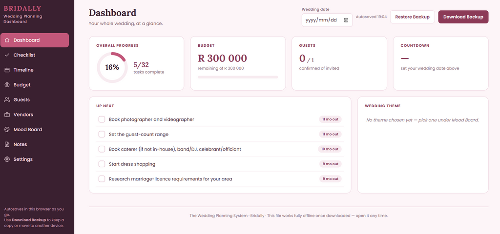 The Wedding Planning System