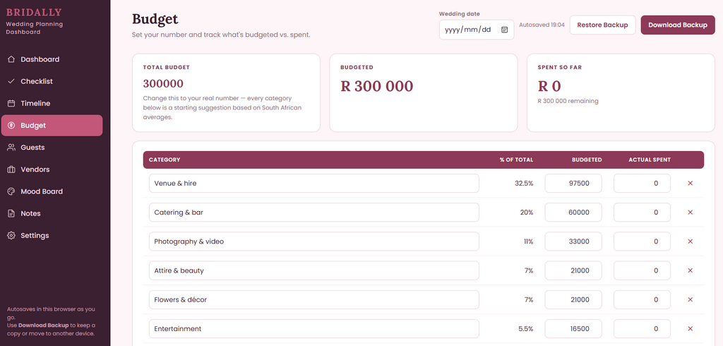 The Wedding Planning System