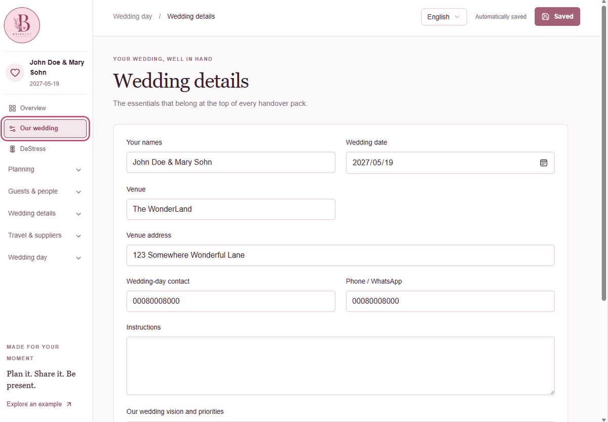 Bridally Complete Wedding Planner + DeStress
