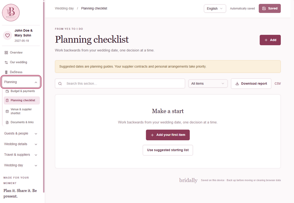 Bridally Complete Wedding Planner + DeStress