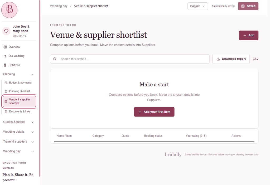 Bridally Complete Wedding Planner + DeStress