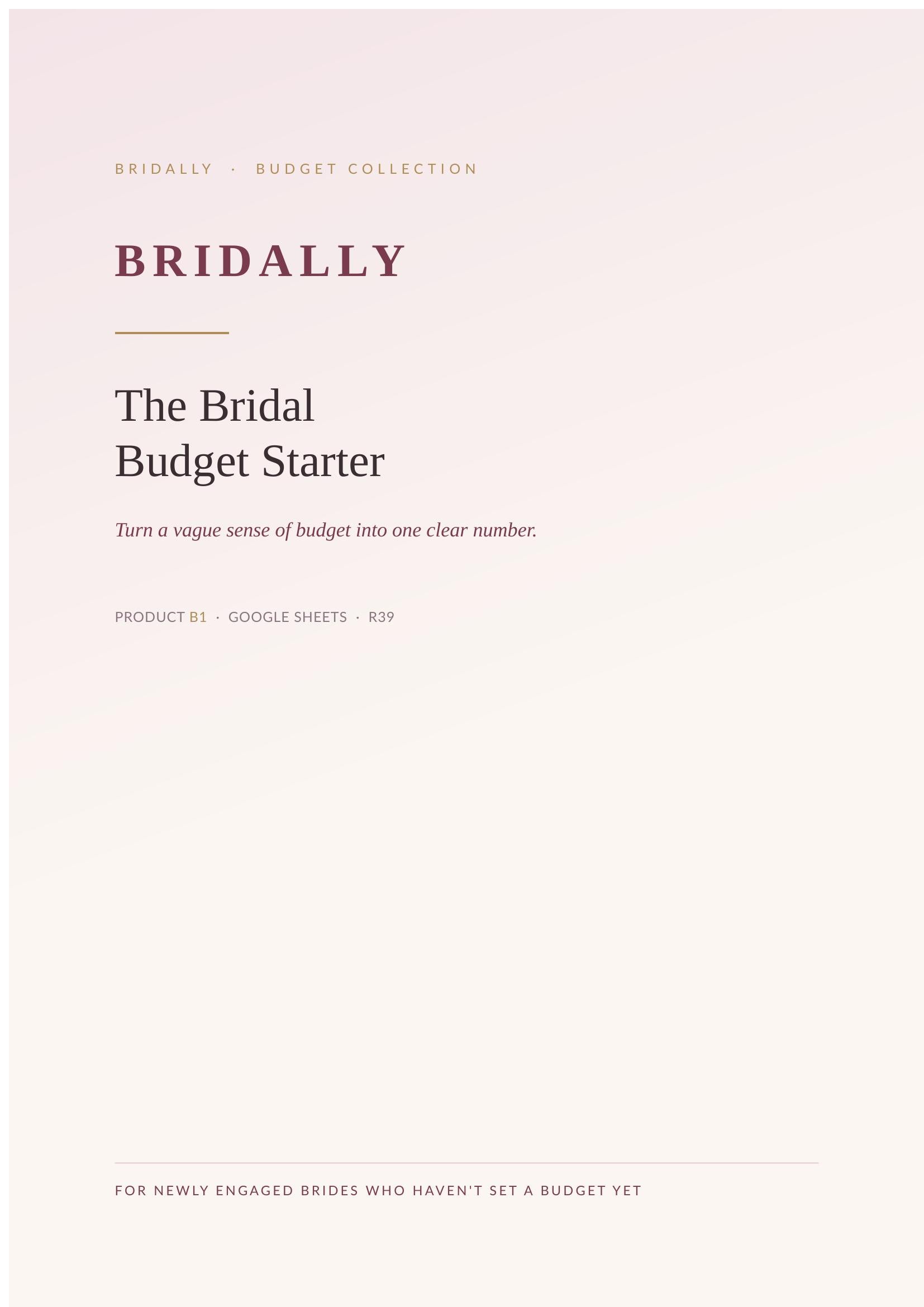 The Bridal Budget Starter
