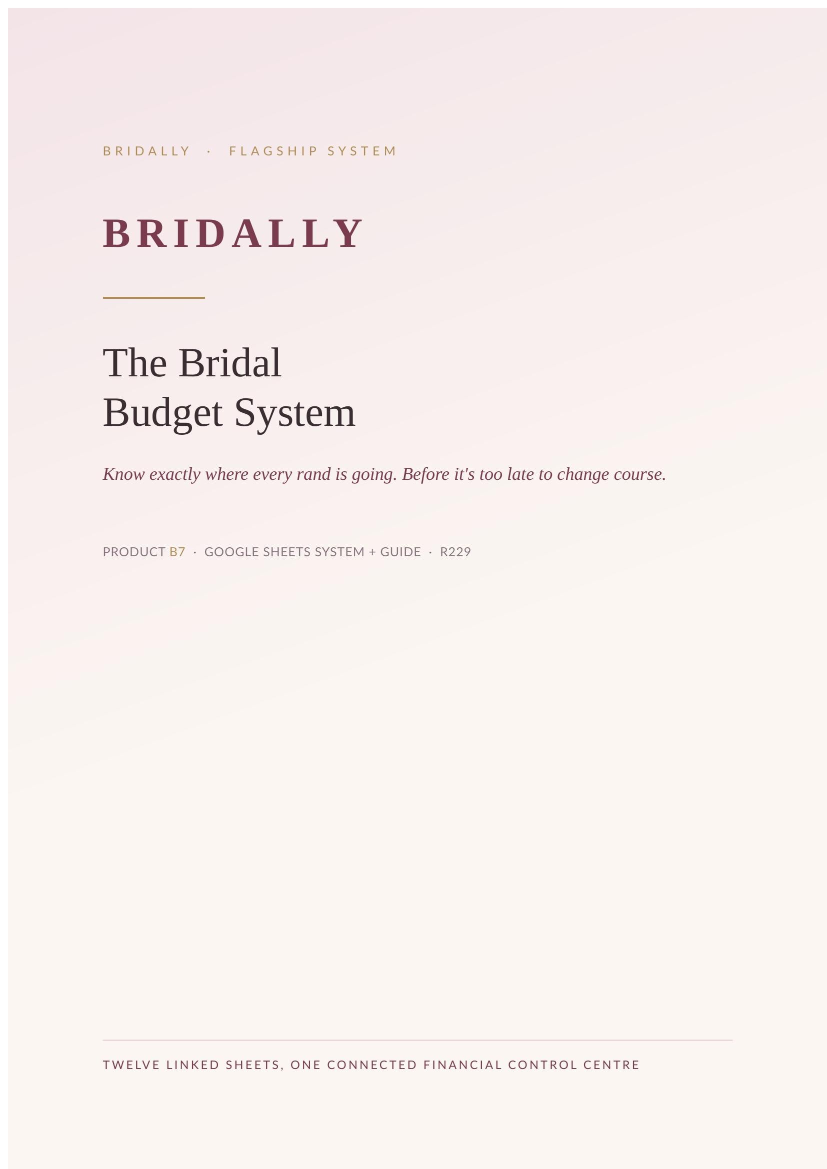 The Bridal Budget System