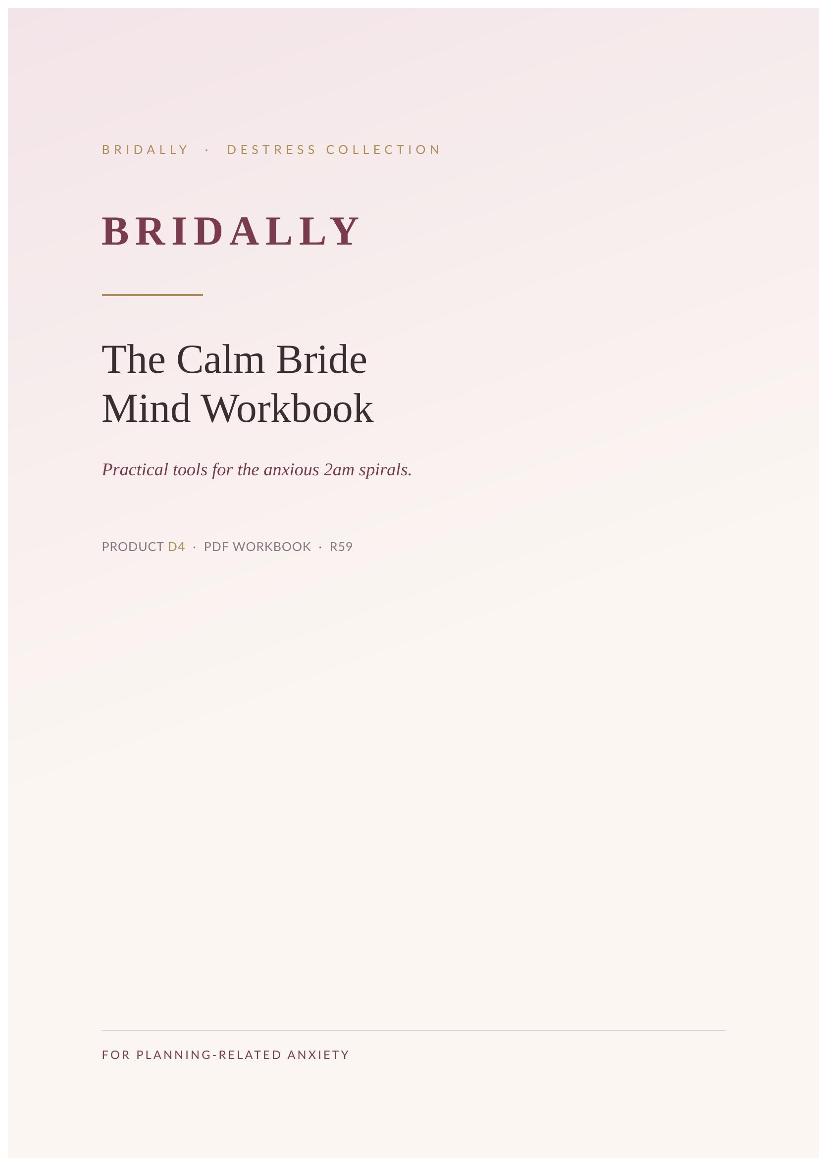 The Calm Bride Mind Workbook