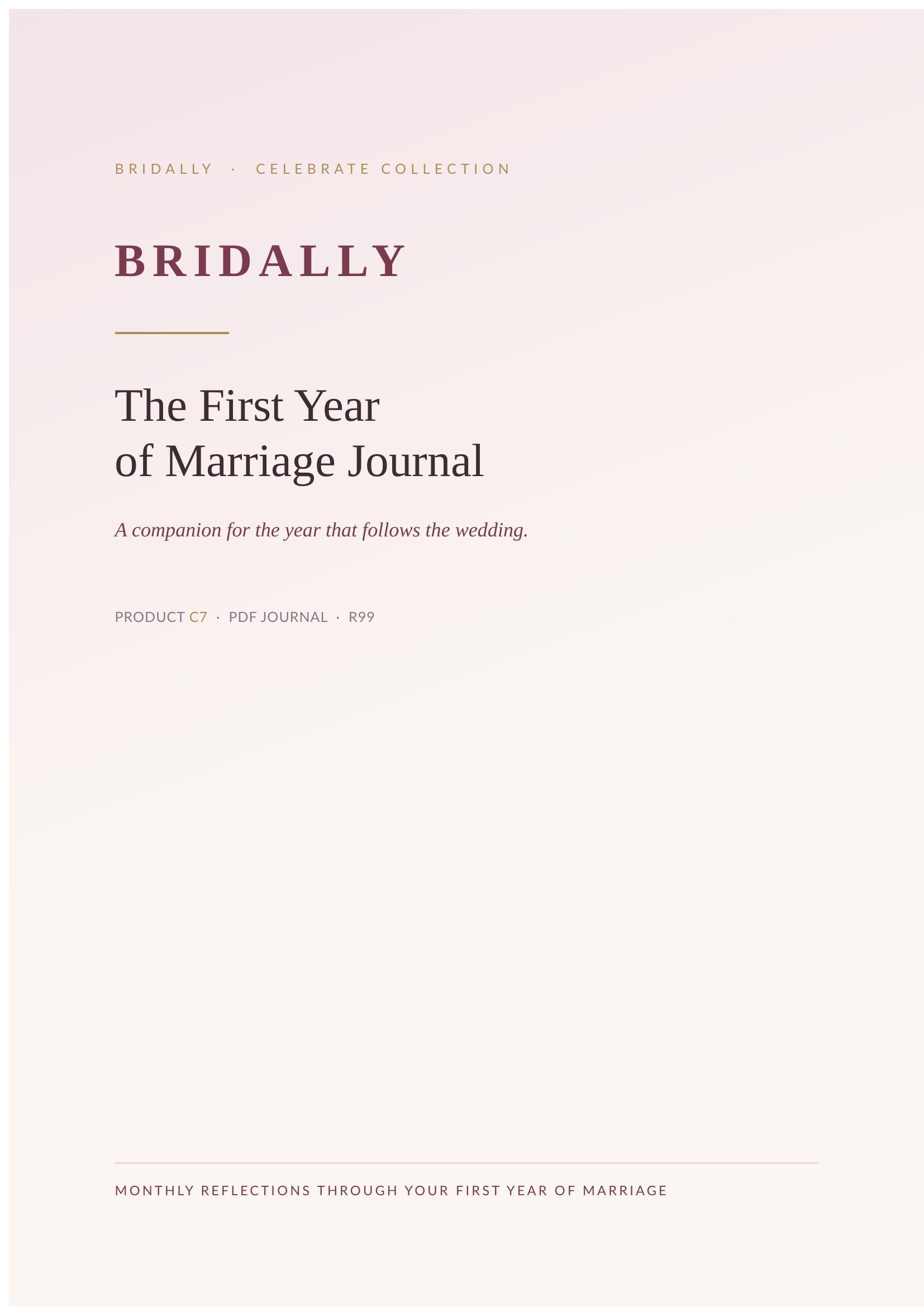 The First Year of Marriage Journal