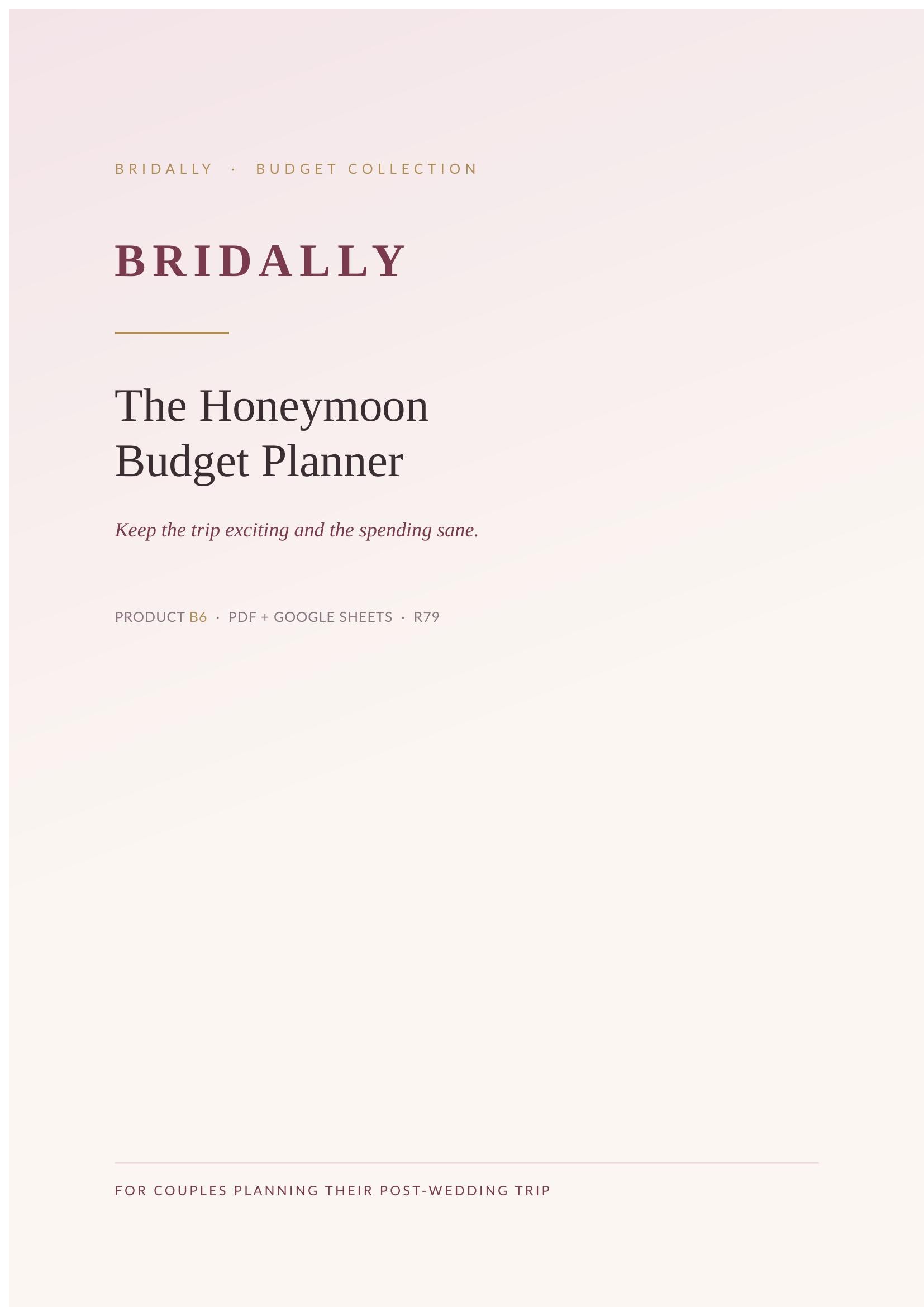 The Honeymoon Budget Planner