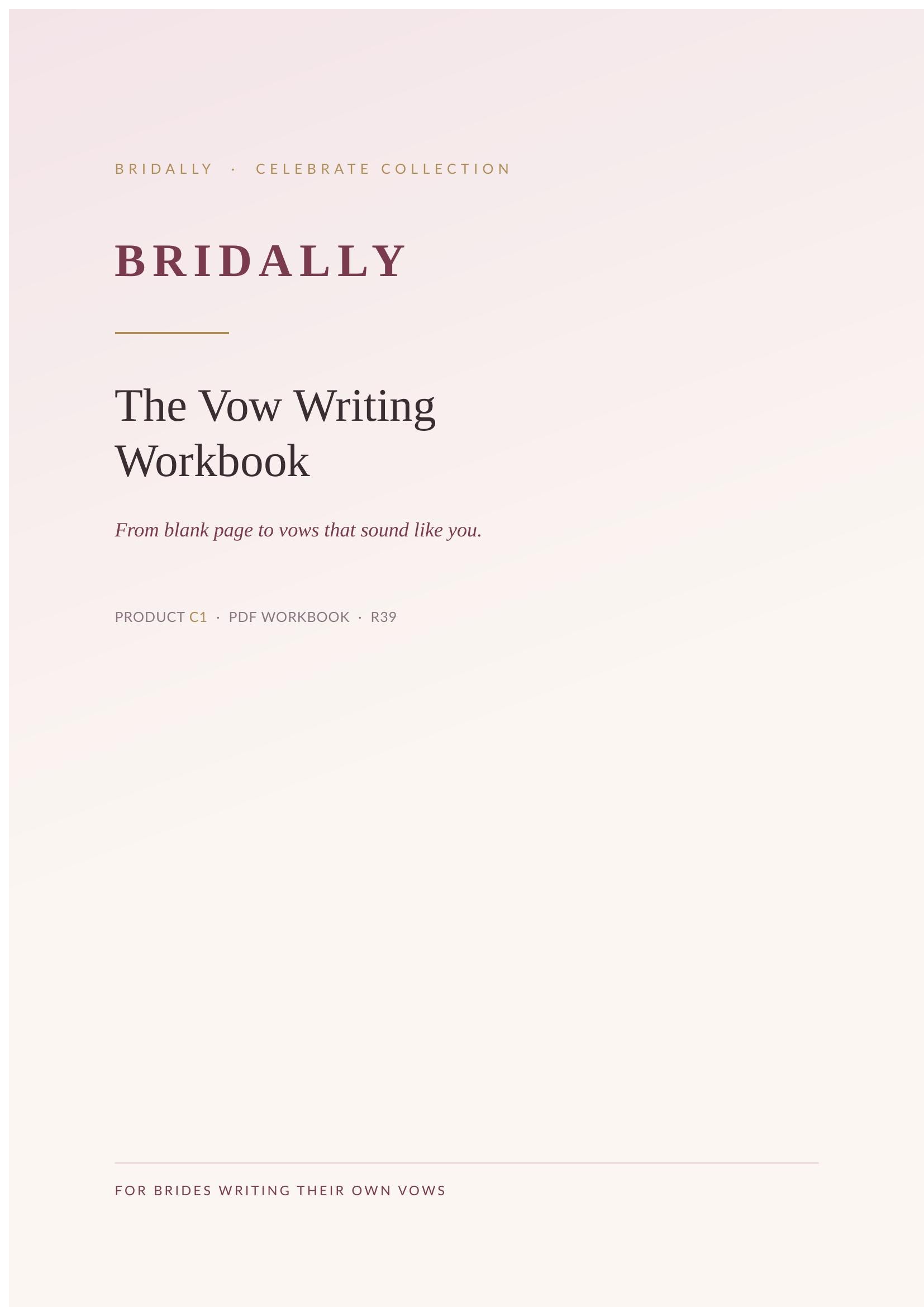 The Vow Writing Workbook