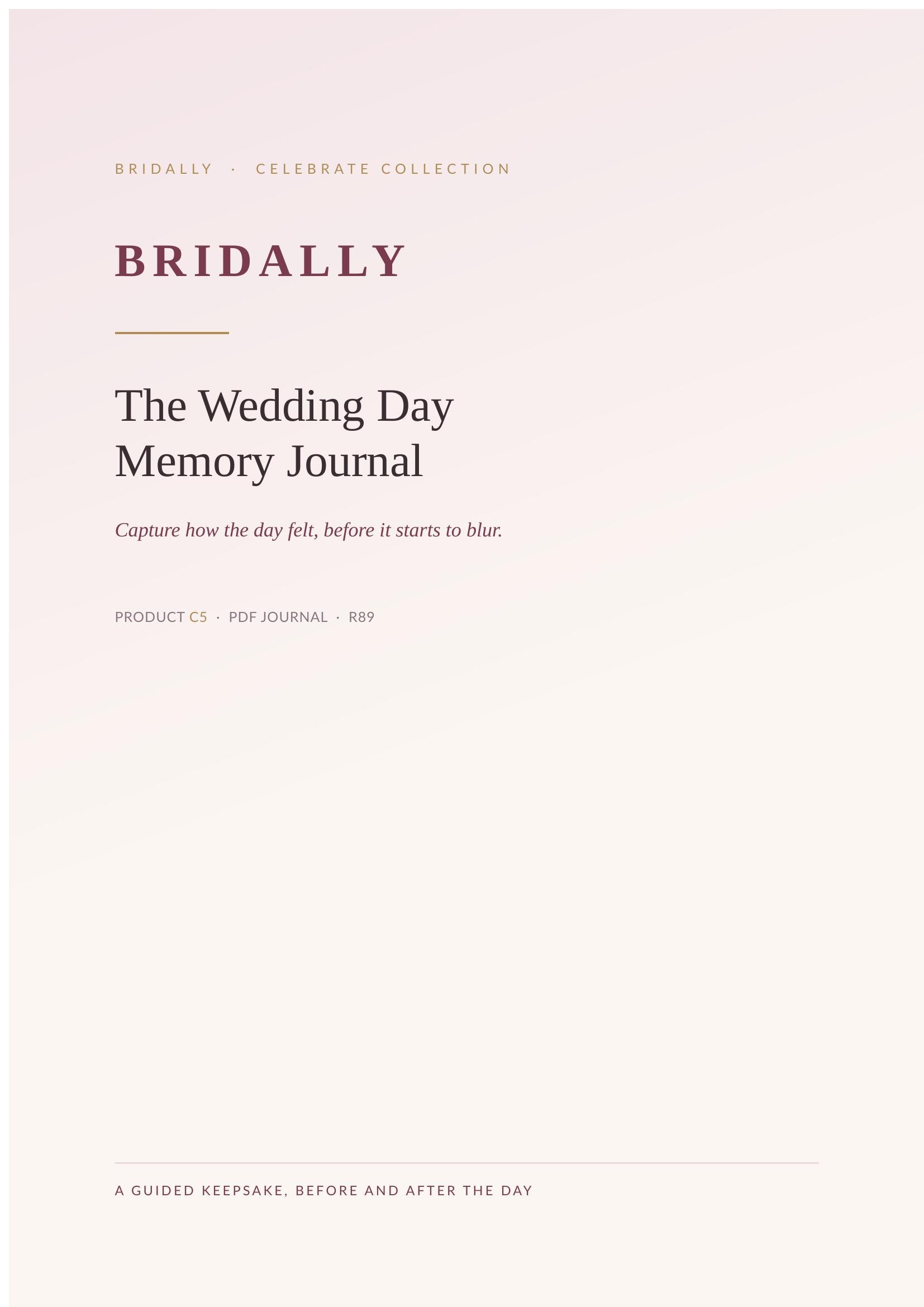 The Wedding Day Memory Journal