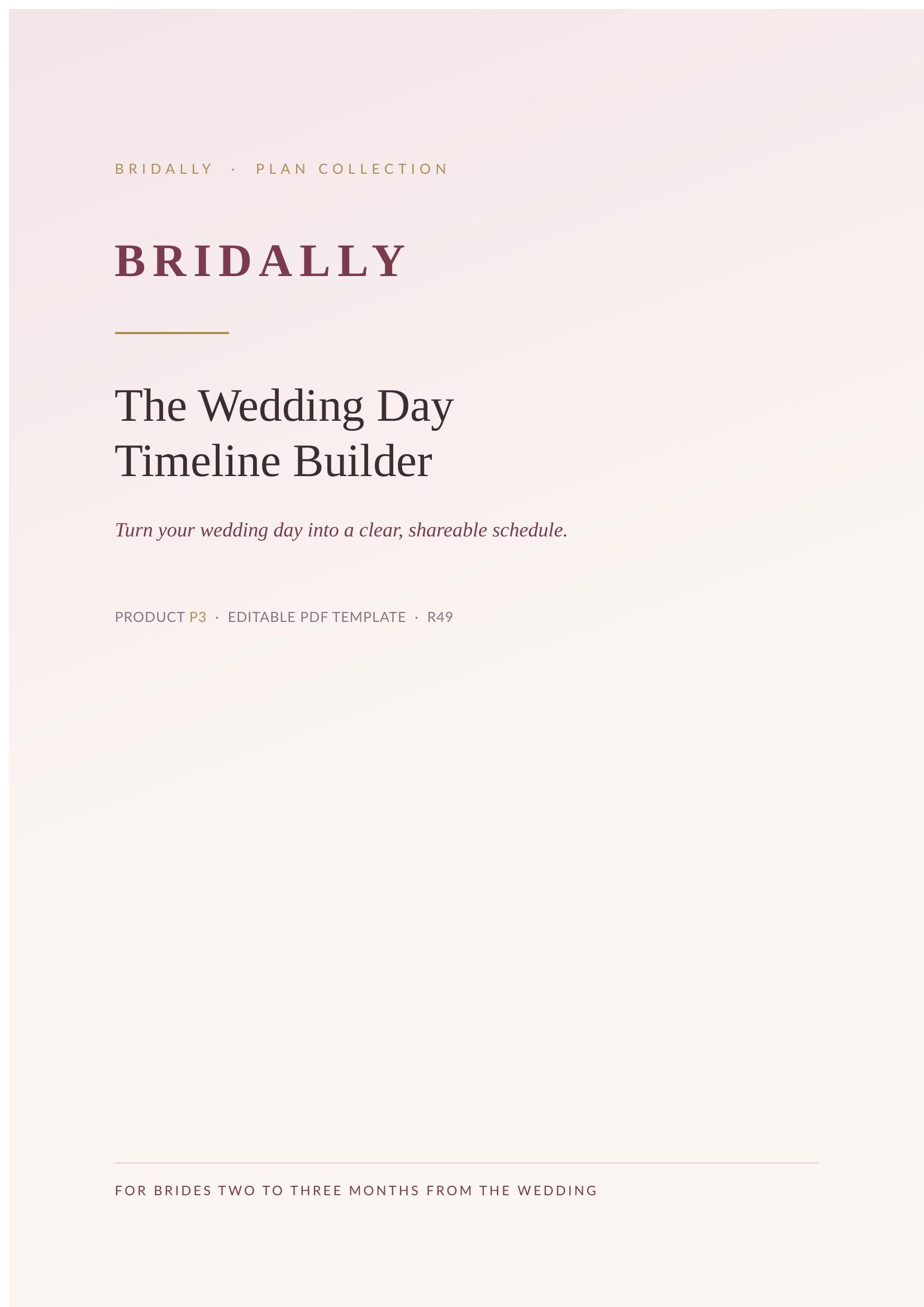 The Wedding Day Timeline Builder